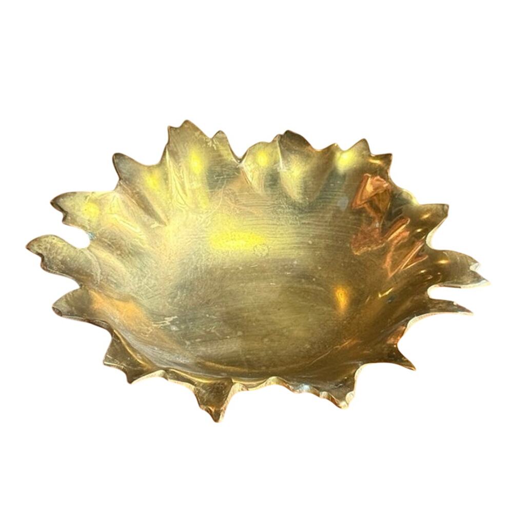 Vintage Brass Seashell Trinket Dish Coastal Hollywood Regency Catchall Bowl